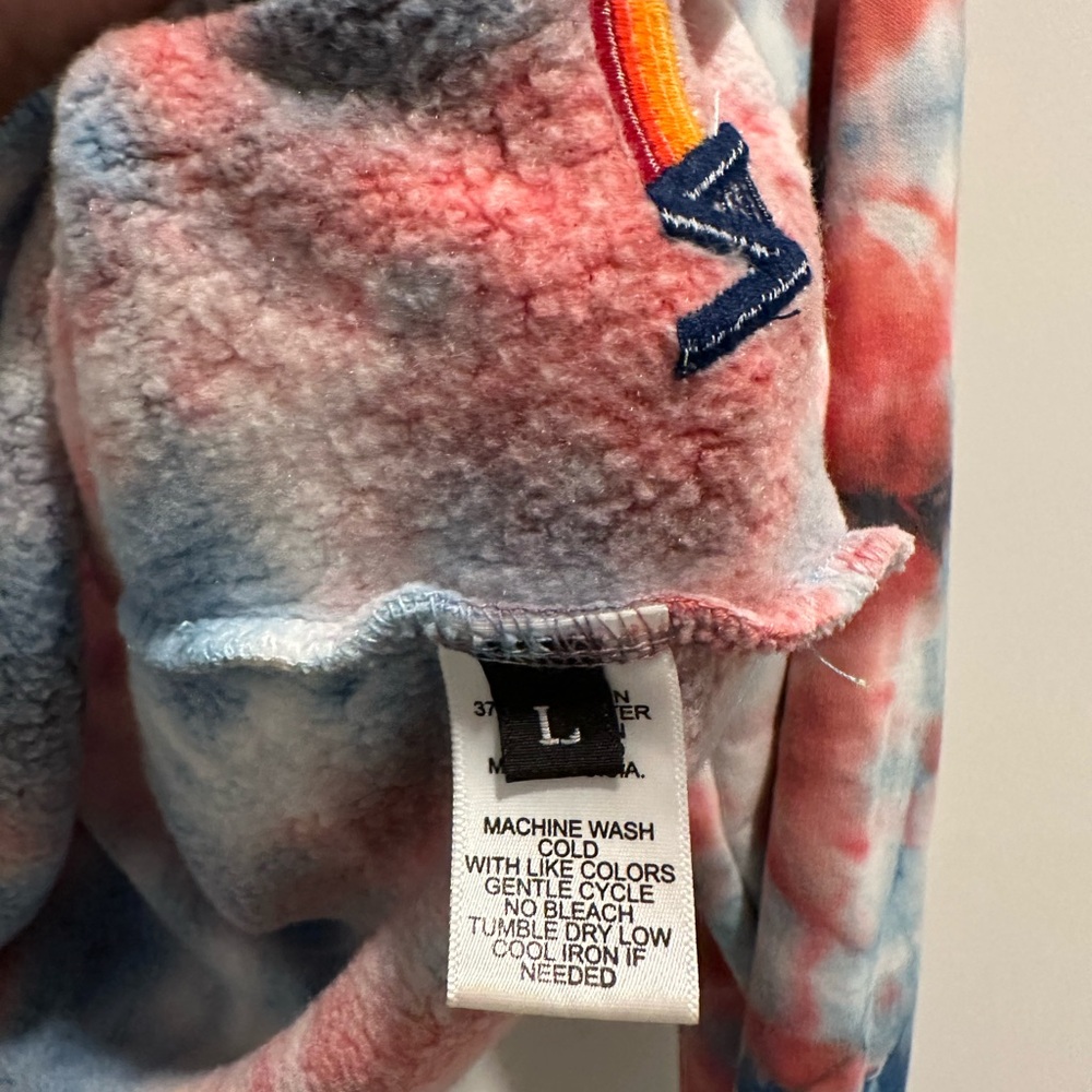 NWT AVIATOR NATION TIE DYED COTTON JERSEY HOODIE PULLOVER SIZE L - Picture 4 of 7